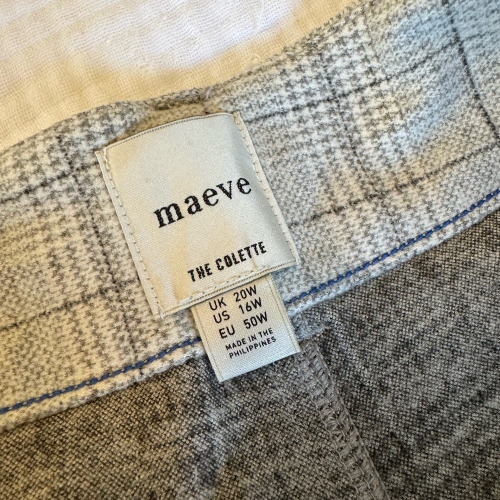 Anthropologie The Colette Knit Plaid Crop Wide-Leg Pants by Maeve - Picture 5 of 9
